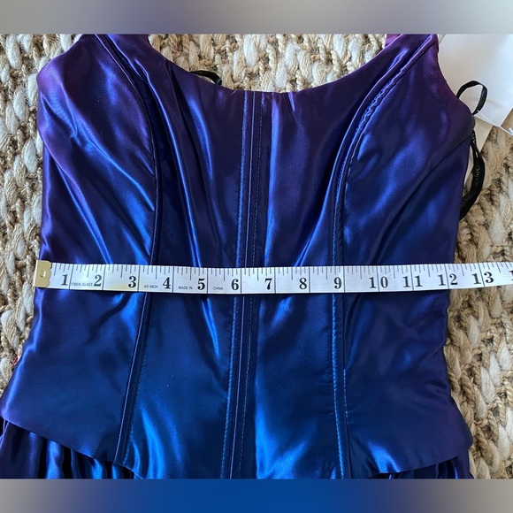 NWT 80s Gunne Sax Jessica McClintock Ombré Acetate Blue Purple Prom Dress Formal - Picture 15 of 16